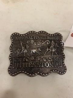 (1) NFR Hesston 1987 5th Edition Belt Buckle