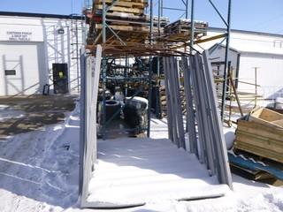 (4) Dual 36" Door Metal Door Frames, Complete Sets