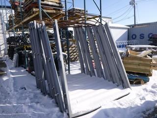 (4) Dual 36" Door Metal Door Frames, Complete Sets
