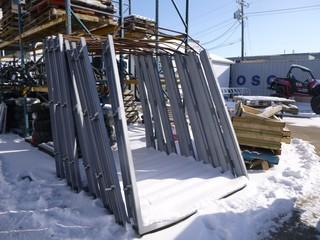 (4) Dual 36" Door Metal Door Frames, Complete Sets