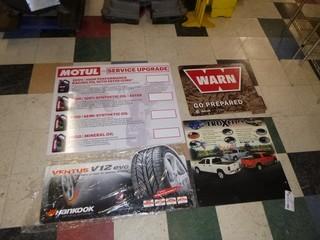 Misc Cardboard/Poster Board Signs, Motor 36" x 30", Warn 24" x 20", Ventus 35" x 17", Truxedo 25" x 24"