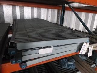 (5) Commercial Kitchen Grade PCs Shelving - Metal Frames w/ Plastic Shelves 60" X 24", Triangle Style ( Legs not included)