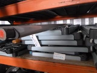 (6) PCs Commercial Kitchen Grade Shelving - Metal Frames w/ Plastic Shelves 48 X 24", Triangle Style ( Set of 4 Legs Included)