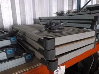 (3) PCs Commercial Kitchen Grade Shelving - Metal Frames w/ Plastic Shelves 30" X 18", Triangle Style ( Legs not included)