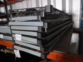 (10) PCs Commercial Kitchen Grade Shelving - Metal Frames w/ Plastic Shelves 60" X 20", Triangle Style ( Legs not included)