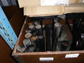 Misc Black Steel Parts, C/w Small Table and Bin
