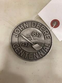 John Deere 1837-1937 Centenial Edition Belt Buckle, SN 332