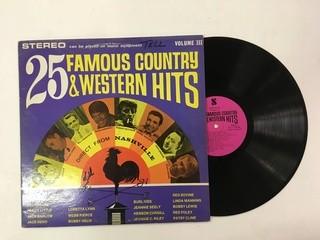 25 Famous Country & Western Hits Vol III Vinyl.