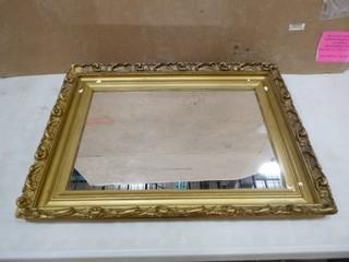 24" x 16" Older Wall Mirror In Decorative Frame (E2-3-3)