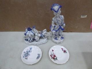 Box of Mount St. Helen Ash Art and Collectible China and Figures (E2-2-3)