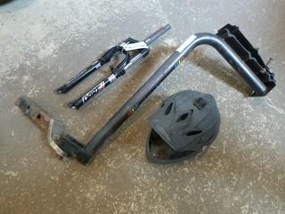 Bicycle Front Fork With Shock Absorbers, Giro Full Face Helmet - Medium, Bike Rack on 2" Receiver