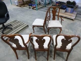 (5) Wood Chairs with Cushion Seats (Appears Vintage) (Used)