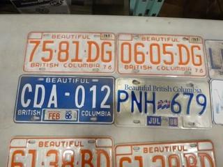 Qty of Old British Columbia License Plates (C1)