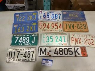 Qty of Old United States License Plate, (1) European (C1)