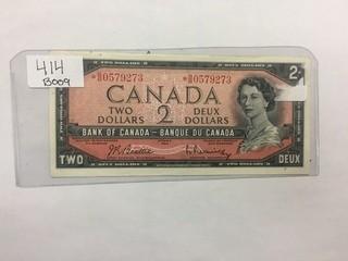 Canada 1954 Two Dollar Note Replacement * B/B 0579273