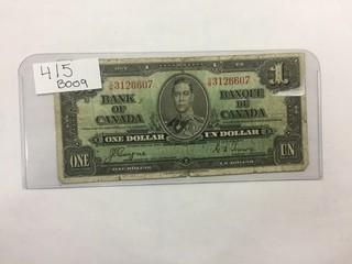 Canada 1937 One Dollar Note O/M 3126607