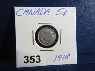 Canada Five Cents 1918