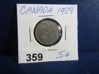 Canada Five Cents 1929