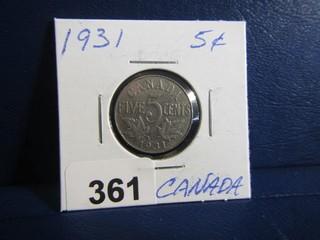 Canada Five Cents 1931