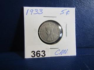 Canada Five Cents 1933