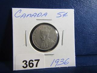 Canada Five Cents 1936