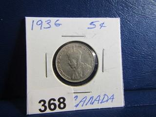 Canada Five Cents 1936