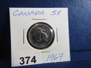 Canada Five Cents 1967