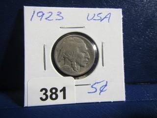 USA Five Cent Buffalo Nickel 1923