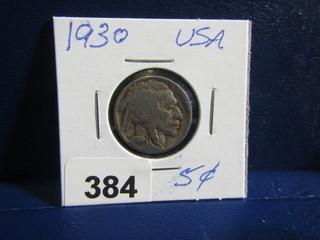 USA Five Cent Buffalo Nickel 1930