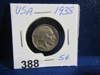 USA Five Cent Buffalo Nickel 1938