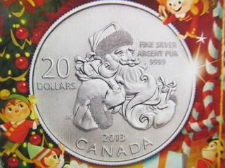 Canada $20 Pure 9999 Silver Coin Santa