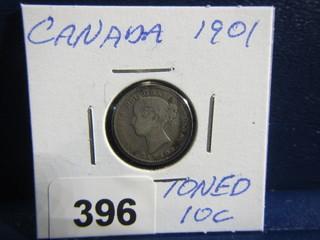 Canada Ten Cents 1901 Toned