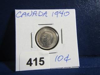 Canada Ten Cents 1940