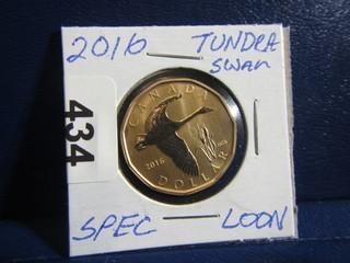 Canada Special Loonie Tundra Swan 2016