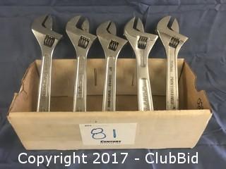 Lot of (5) 10" Combination Wrenches