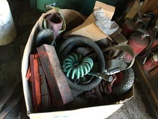 Assorted 1/2" Load Binders, Load Straps, Road Flares Etc.