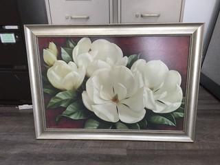 (1) Framed Flower Painting.