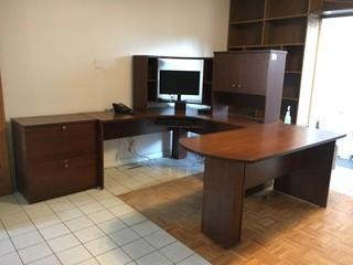 Office Suit c/w L-Shaped Desk 65" x 24", Built Extension 65"x 28", Lateral File Cabinet 28" x 20".