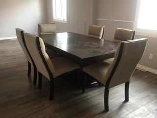 7 Piece Dining Set Table 44" x 78" Padded Chair (1 Broken).