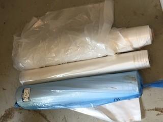 (3) Rolls of Plastic, (2) Opened     240" x 100'