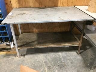 Metal Work Bench 57 1/2" x 35" x 3'.