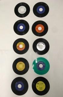 Lot of (10) Assorted 45 R.P.M. Vinyls.