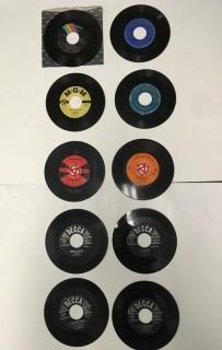 Lot of (10) Assorted 45 R.P.M. Vinyls.