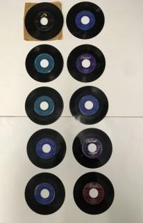 Lot of (10) Assorted 45 R.P.M. Vinyls.