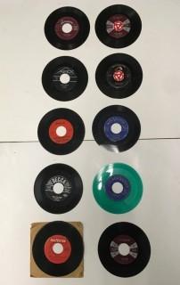 Lot of (10) Assorted 45 R.P.M. Vinyls.