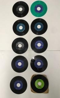 Lot of (10) Assorted 45 R.P.M. Vinyls.