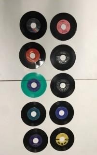 Lot of (10) Assorted 45 R.P.M. Vinyls.