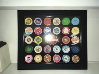 Harley Davidson Poker Chip Collector's Frame.