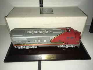 1948 Santa Fe F3 Diesel Engine Model on Wood Stand.