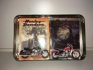 Harley Davidson Tin with Playing Cards.